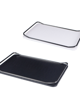 现代简约轻奢皮质鳄鱼纹托盘摆件样板间售楼处酒店客厅餐桌装饰品