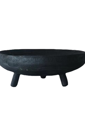 侘寂风餐厅实木果盘摆件