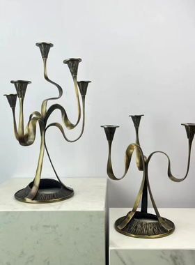 铜烛台轻奢餐厅艺术烛台装饰品