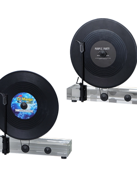 新中式书房水晶复古唱片机摆件