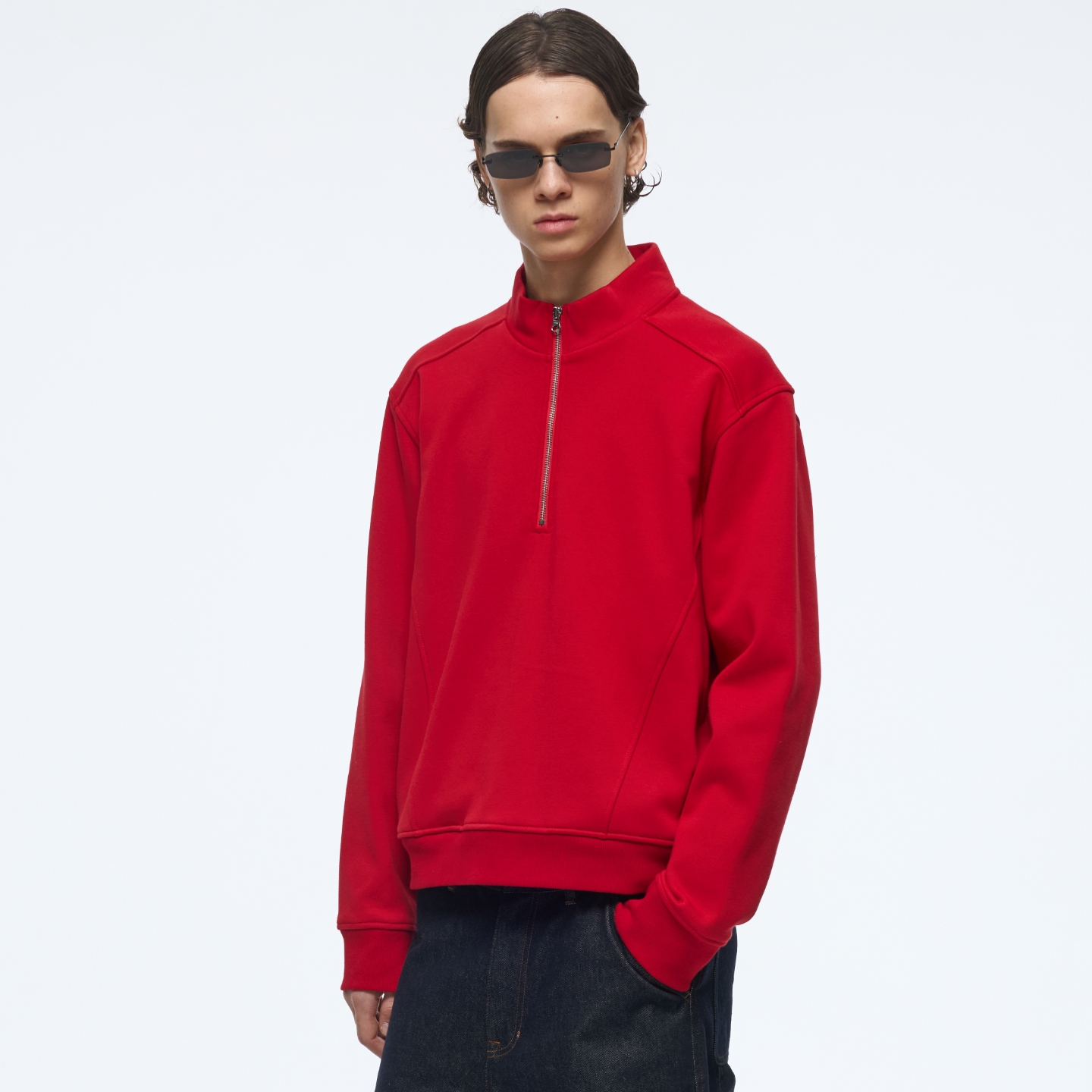 WassupHouse半拉分割立领卫衣