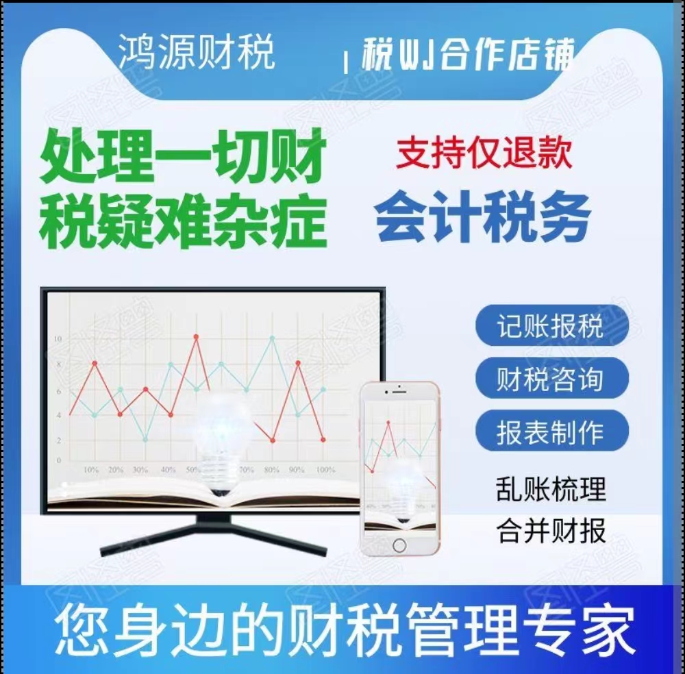 税务咨询财务咨询代会计报税做账合并报表制作收支明细旧乱账整理-封面