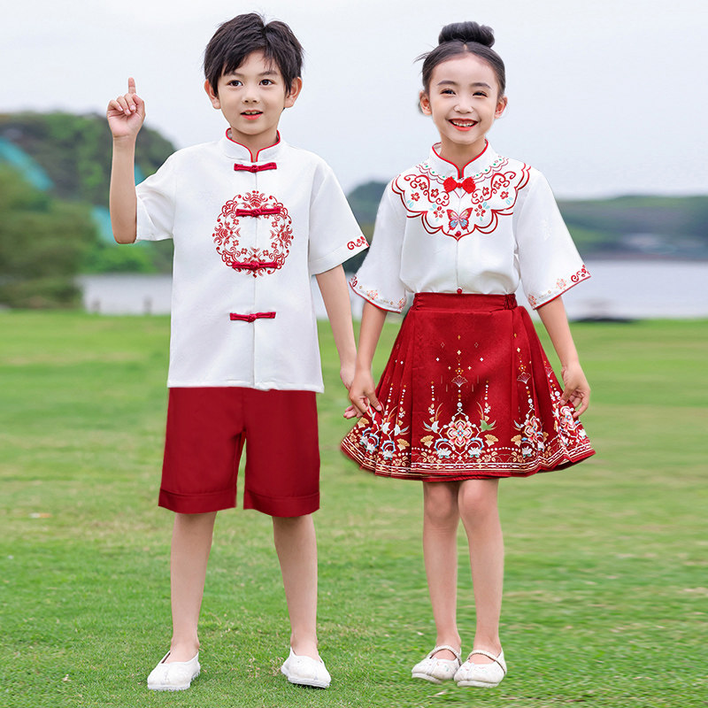 中国风马面裙诗歌朗诵合唱服图片