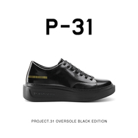 P-31厚底小皮鞋2022新款ins小眾設計隱形內增高7cm男女同款單鞋潮