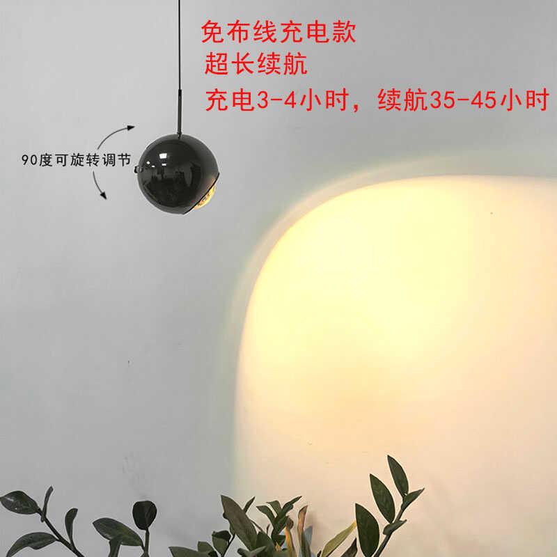 免布线充电款床头吊灯北欧创意个性升降卧室吊灯简约样板房吧台灯