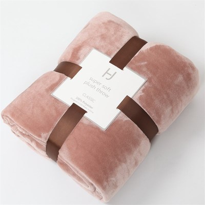 HJ毛毯法兰绒加厚毯子空调毯双人床单夏季毛巾被纯色X沙发珊瑚绒.