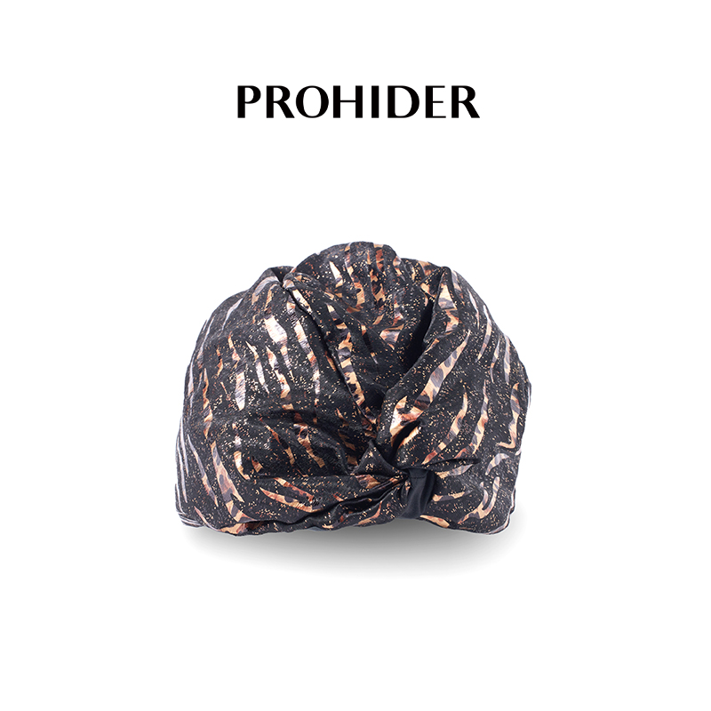 豹纹复古造型异型包头帽