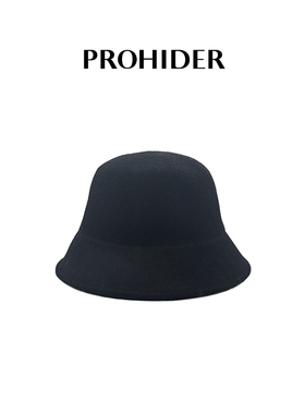 PROHIDER颇嗨 2024秋冬新款 可折叠一体成型零压羊毛渔夫帽简约女