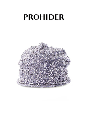 PROHIDE 秋冬新款时尚百搭灰色潮流亮片冷帽套头堆堆帽高级洋气女