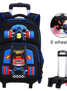 Trolley school bag orthopedics schoolbags for Boy Girl Child