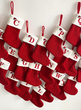christmas decoration tree socks alphabet goodie bag 圣诞袜