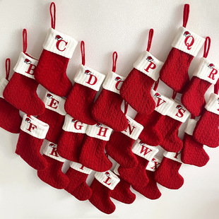 decoration tree bag socks goodie 圣诞袜 alphabet christmas