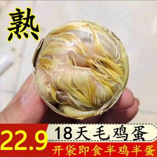 壳逸毛蛋熟即食新鲜18天大毛蛋半鸡半蛋烧烤专用旺鸡胚蛋非活珠子