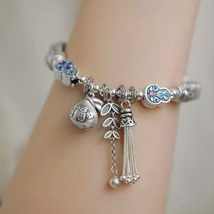 925银复古新中式 景泰蓝福禄如意手链手串民族风女小众设计高级感