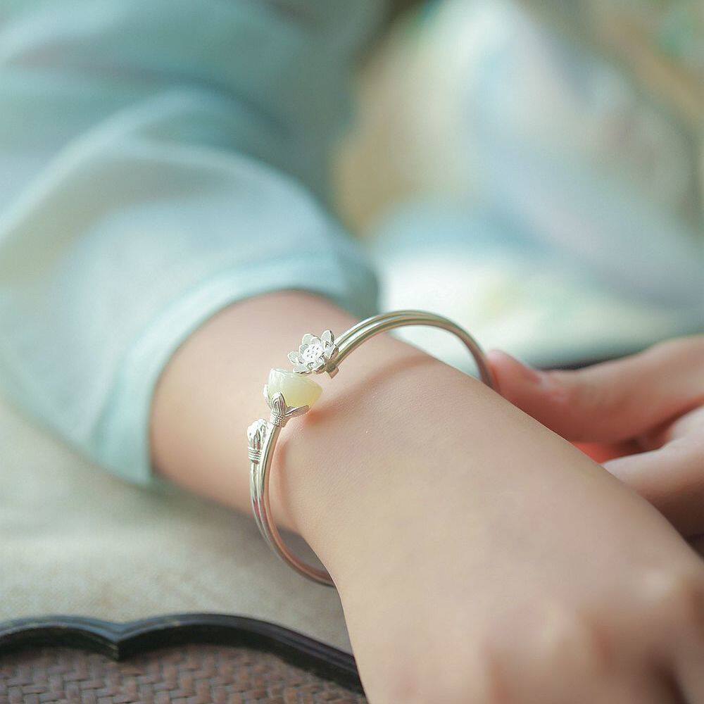 S  AGARWOOD SUCH AS CRUMBS THE SAME STEP BRACELET AND TIAN YU LOTUS BRACELET VERSATILE OPENING ADJUSTABLE RETRO BRACELET