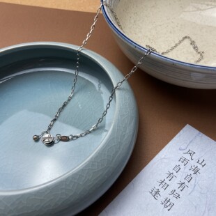 原创设计s925银项链太角链60cm长款流行时尚男女十字链百搭毛衣链