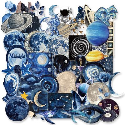 50张蔚蓝太空创意涂鸦贴纸