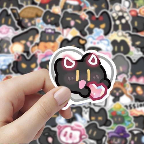 180张小黑猫尼昂可爱表情贴纸
