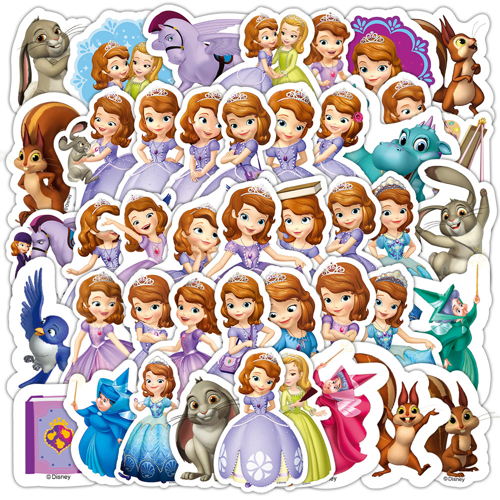 100张迪士尼苏菲亚公主贴纸手账笔记本校园卡贴手机壳防水贴画.