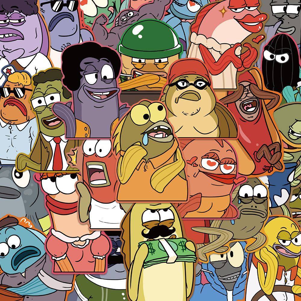 50张比奇堡路人鱼贴纸搞怪卡通海绵宝宝手机壳笔记本手账防水贴画,文具电教/文化用品/商务用品,贴纸/立体贴纸,淘宝优惠券,粉丝福利购,淘宝优惠卷