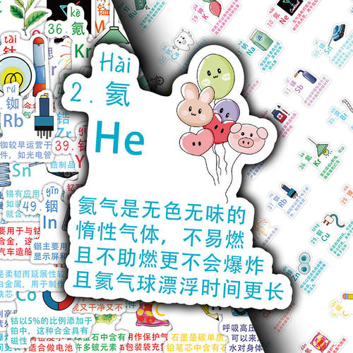 120张原创化学元素贴纸
