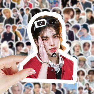 206张韩国男团StrayKids贴纸高颜值人物爆款 周边帅照手账防水贴画
