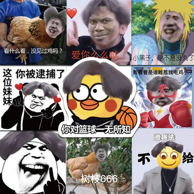 60张鸡你太美贴纸恶搞表情包