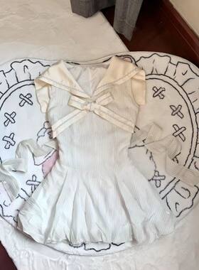 日系学院风套装女夏季新款小清新海军领连衣裙可爱蓬蓬短裤两件套