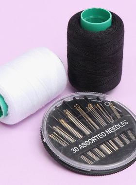 黑色线 缝衣线家用针线缝补diy手工针线盒套装白色缝纫机线小卷粗