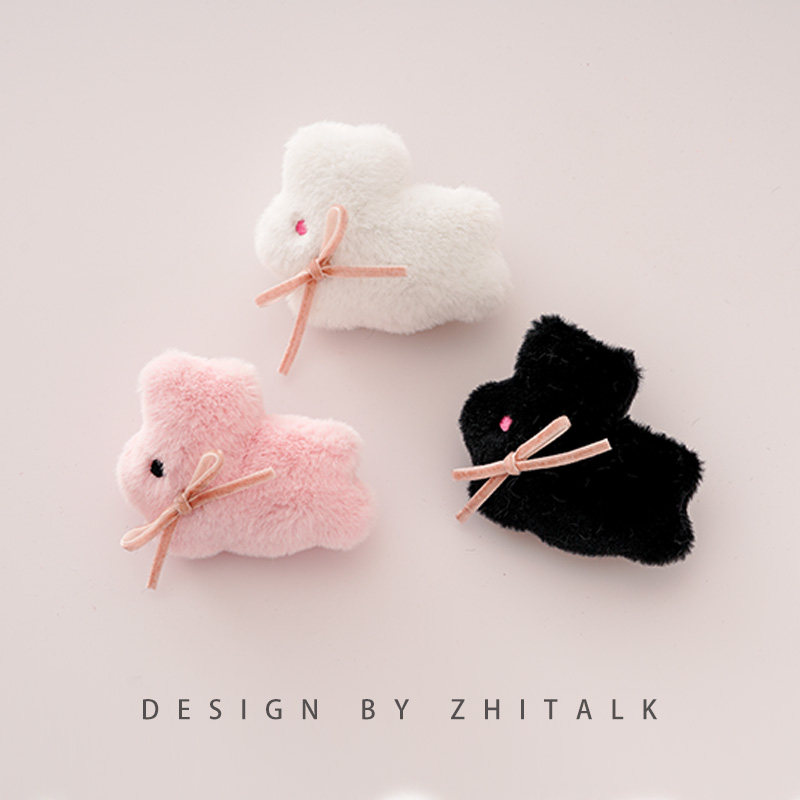 卡通毛绒可爱小兔子公仔胸针包包装饰衣服围巾别针兔兔配饰日系