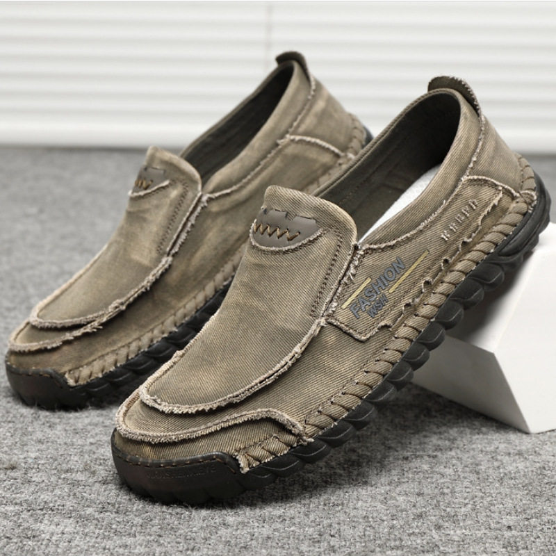 men clothes跨境春季新款男鞋低帮水洗布鞋男透气休闲老北京大码