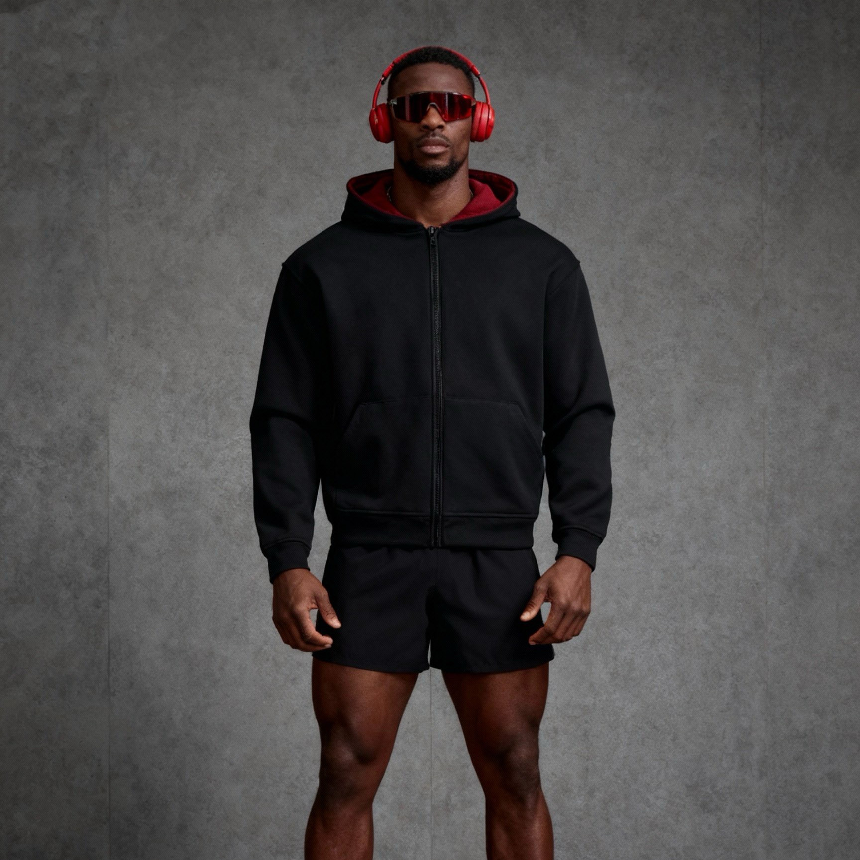 userWHO撞色加绒款连帽卫衣