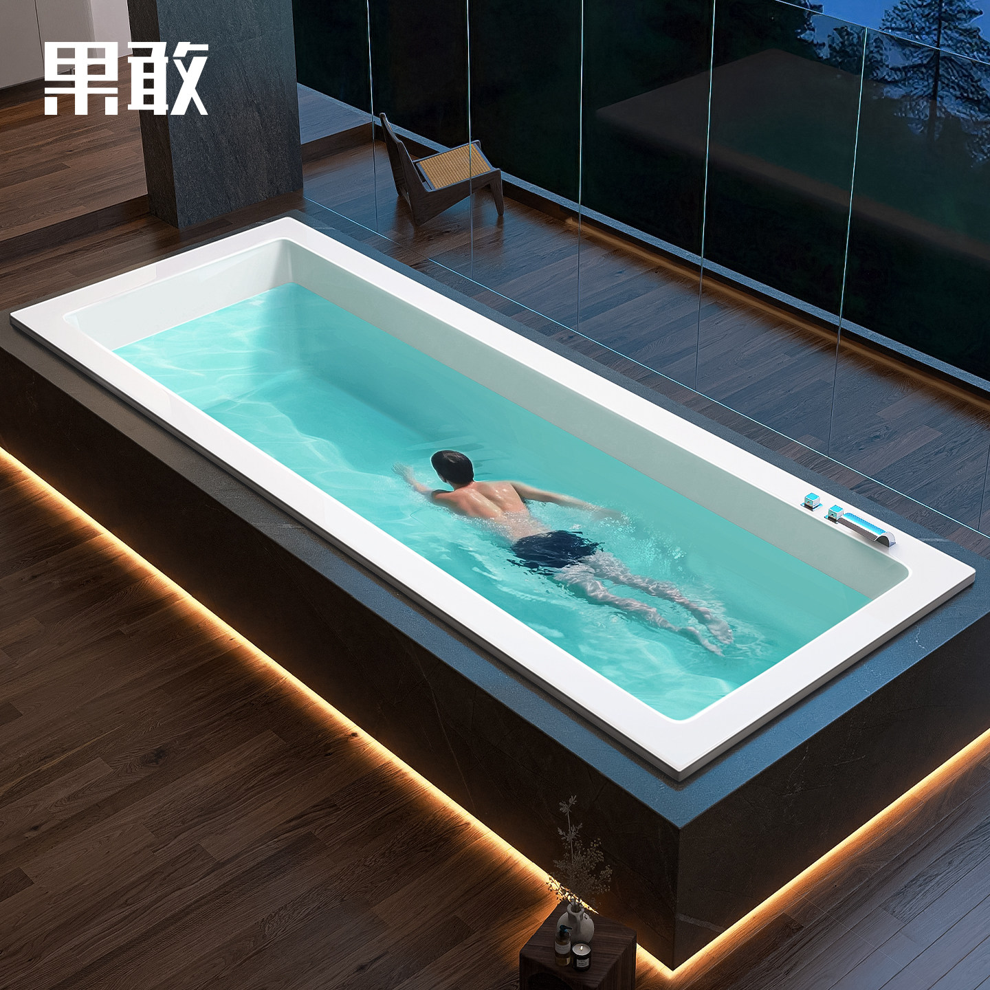果敢双人嵌入式别墅酒店大平层深泡大浴池2.5/3.5/4.5米浴缸