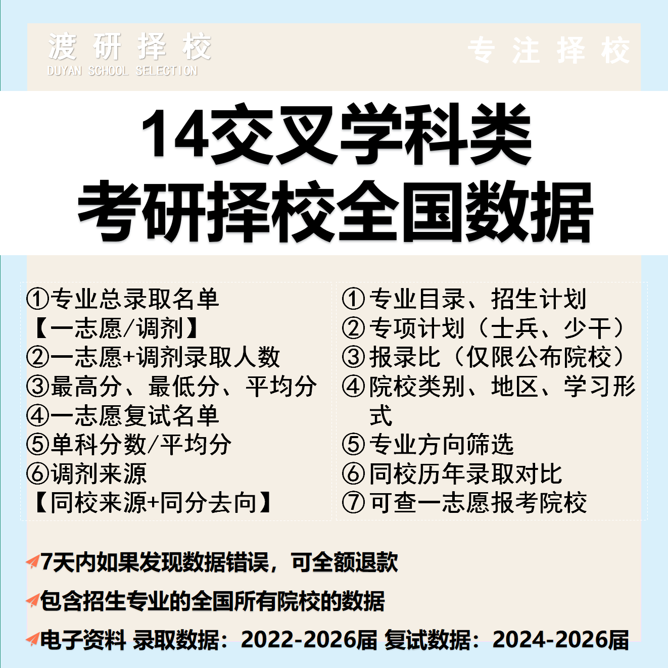 交叉学科门类考研择校大数据数据库院校规划拟录取统计查询图片