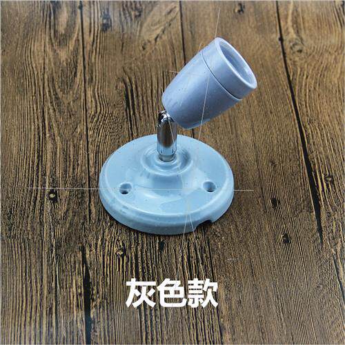 彩色陶瓷灯座转向射灯万向灯头e27大螺口可调节筒灯座床头灯七彩