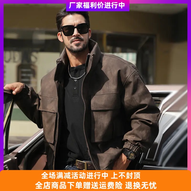 赤单男装皮衣羽绒服立领保暖厚款
