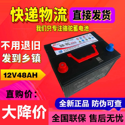 【顺丰发货】骆驼蓄电池12V48AH五菱荣光之光幻速S3汽车电瓶58500