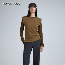 【梁夹心博主同款】YFLYIFULU 2025秋冬新款肩饰袖叠穿针织上衣女