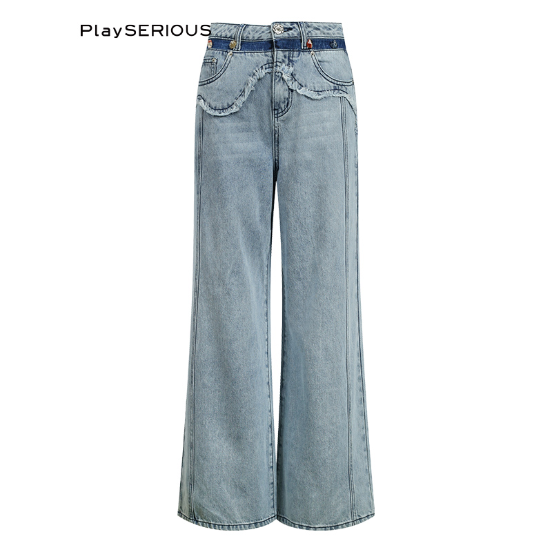 ValeriaObbaco花朵刺绣牛仔裤