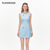 ROCHAROMMA 连衣裙 型无袖 2026春夏新款 蝴蝶结织带背心裙女修身