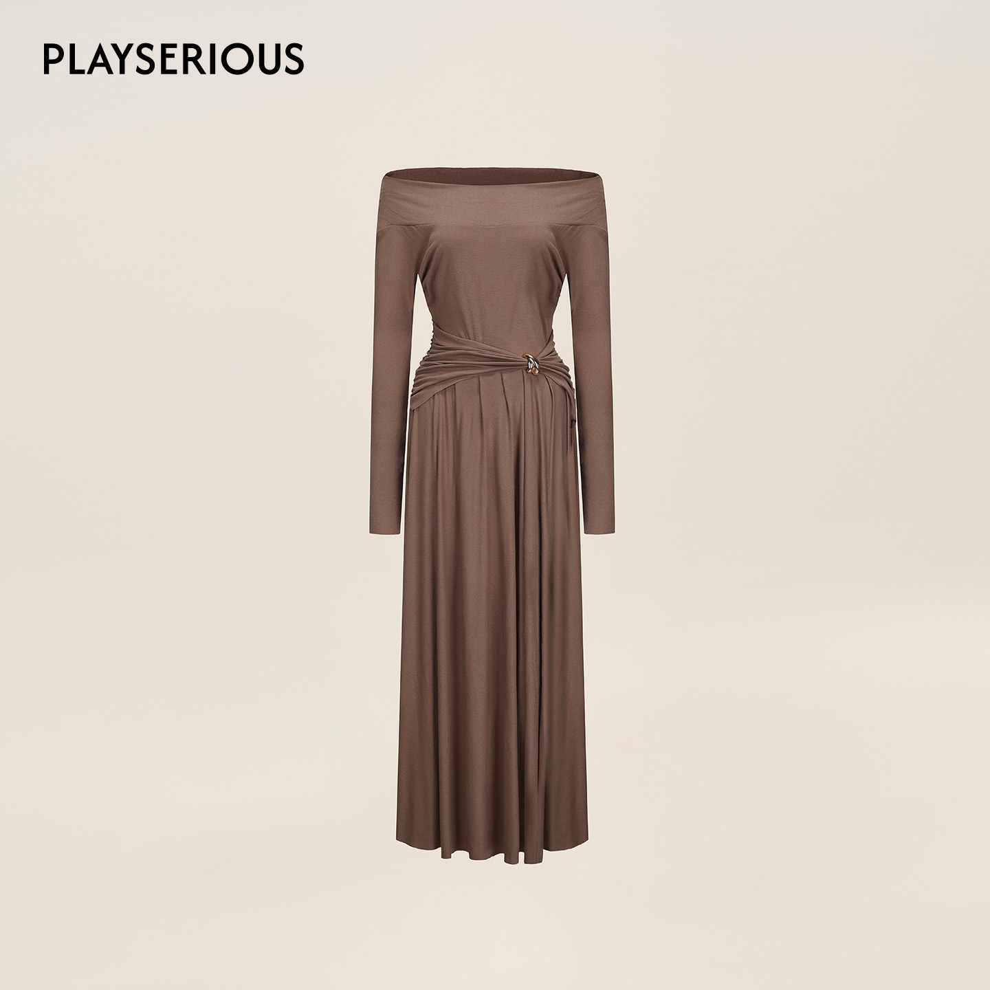 SIJIA SUDIO 2025秋冬新款金属扣针织打底裙女时尚纯色简约长裙