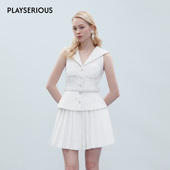 早秋穿搭白色亮片花呢裙百褶连衣裙女 Clunk 徐如蓝同款 Clink