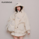 Maison 圆领下摆抽褶短外套女米白色百搭外套 新款 Wester 2025秋季