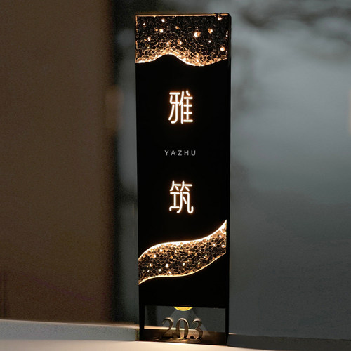 高级氛围感发光门牌星光般闪烁