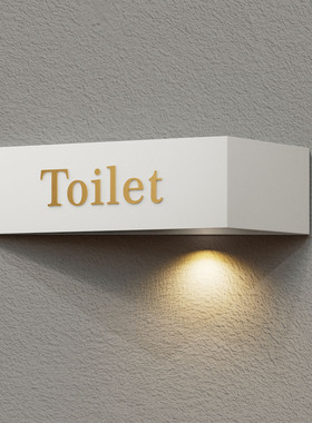 高档美容院洗手间发光指示牌Toilet sign酒店餐厅WC公共卫生间标识男女LOGO提示牌更衣室试衣间厕所门牌定制