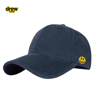 Drew House笑脸男女同款四季大头围显脸小硬顶棒球帽宽帽檐鸭舌帽