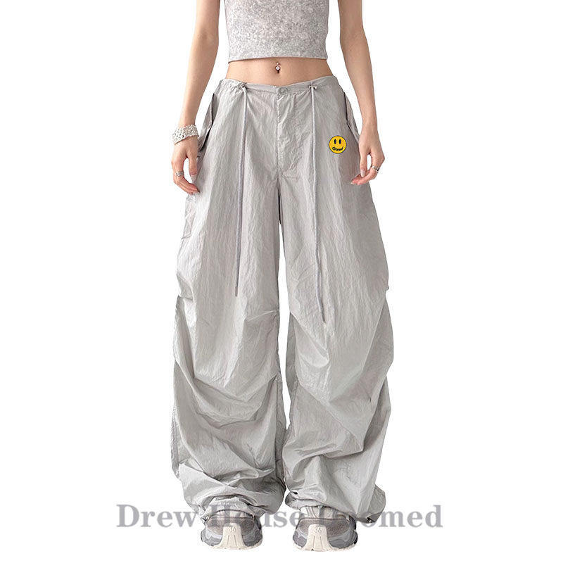 Drew House Doomed笑脸美式速干工装裤女夏季直筒休闲阔腿裤子女