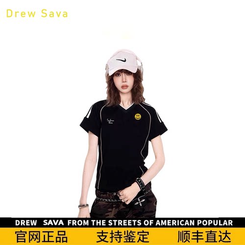DrewSumt笑脸女士夏季黑