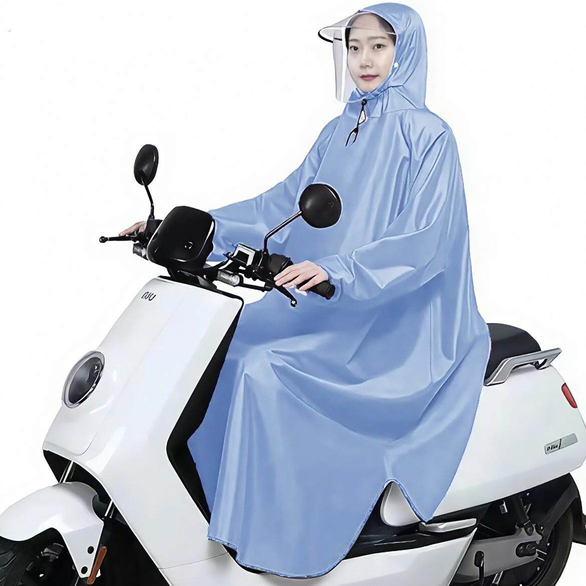 有袖电动车雨衣男女款机车长版全身防暴雨夏季单人骑行雨披