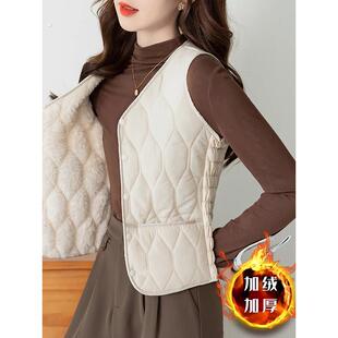 2025新款加绒加厚棉马甲女爆款秋冬保暖贴身坎肩内穿打底背心内胆